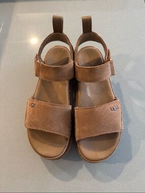 UGG Tan Suede Velcro Sandals